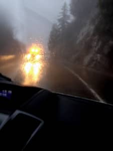 driving in heavy rain - San Bernadino Mountains - CA - 2014-01-06 - Greg Miller - iPhone 4S